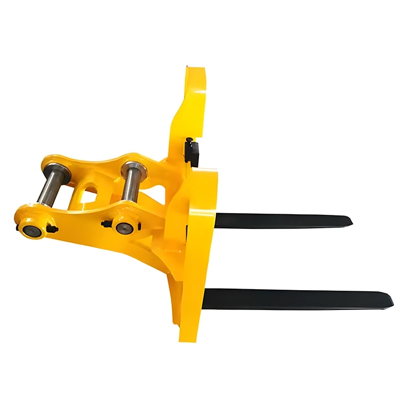 Excavator pallet forks on a white background