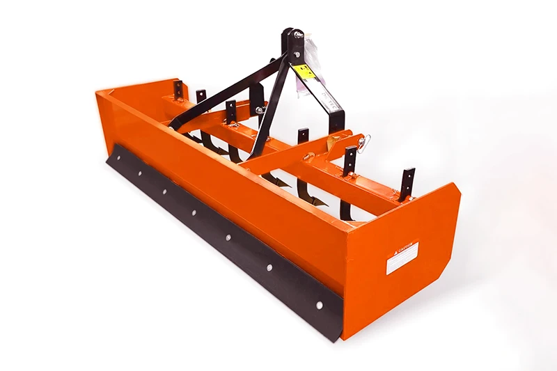 Three-point box blade with scarifier shanks