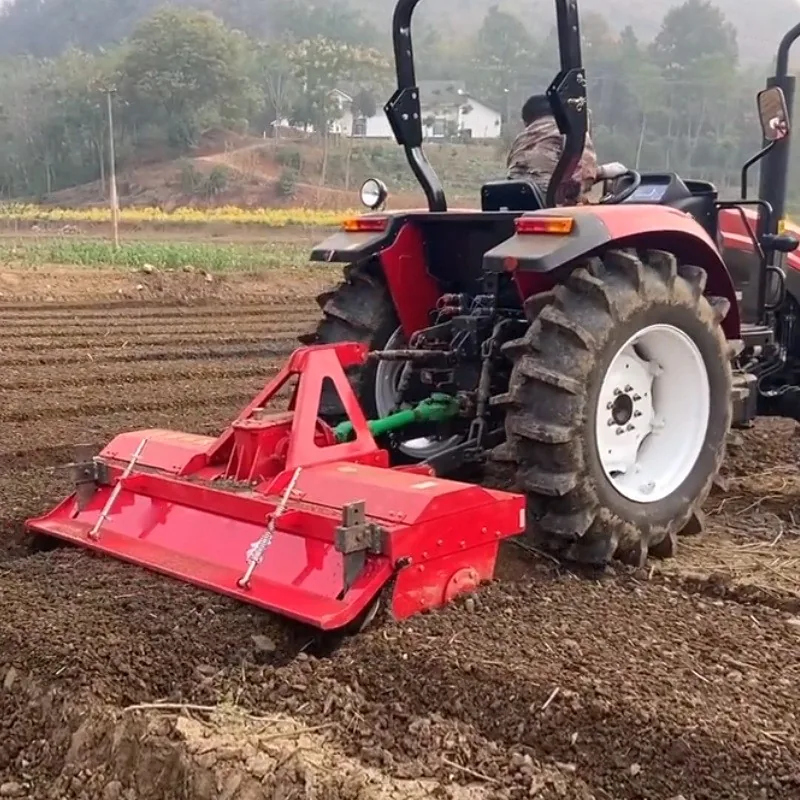 Tractor and tillage equipment working in a field