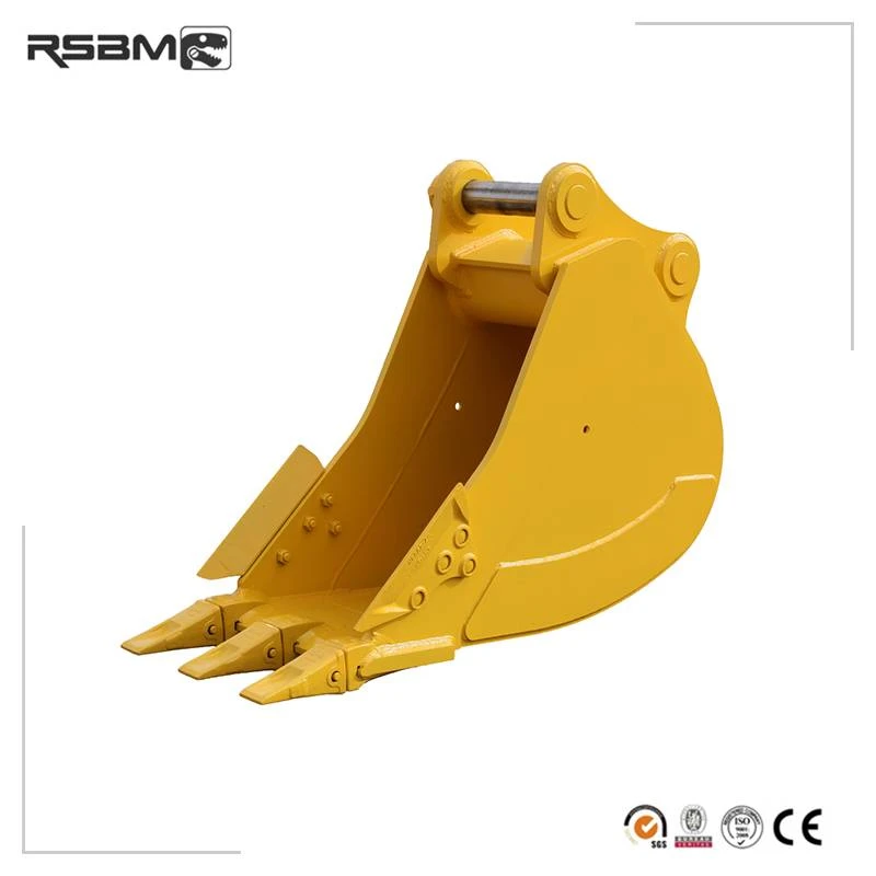 Narrow trenching bucket on a white background