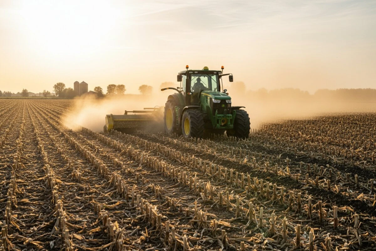 Crop-residue mulching after harvest