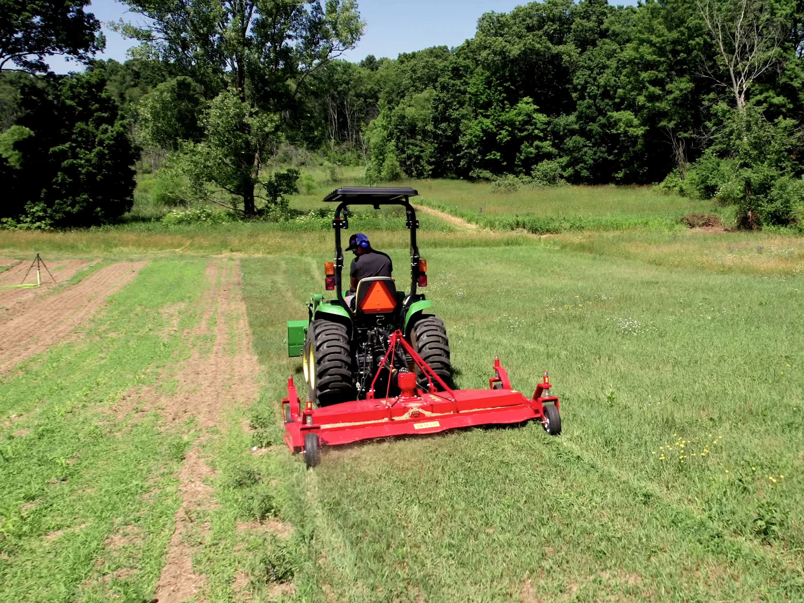 Lawn mowing with a finishing mower