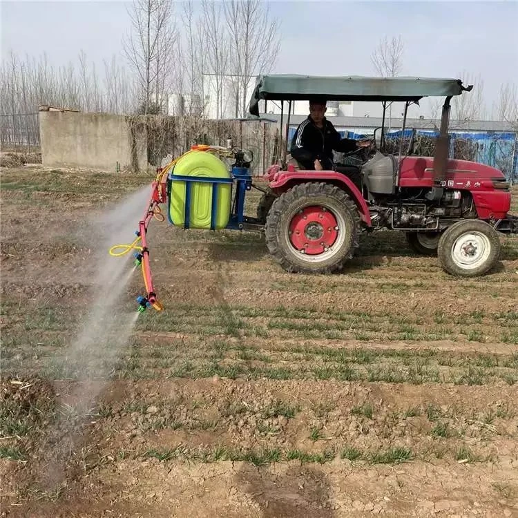 Field spraying with a tractor-mounted boom sprayer