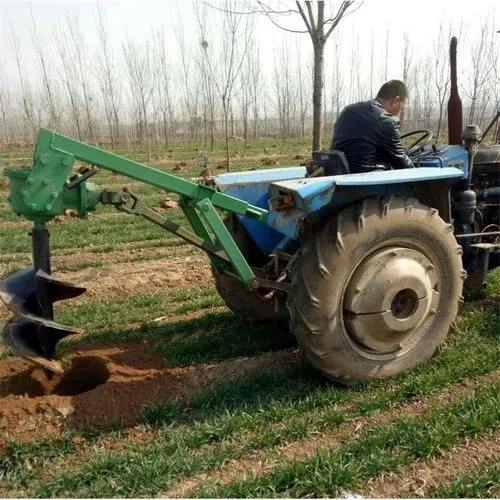 Post-hole drilling with a tractor-mounted auger