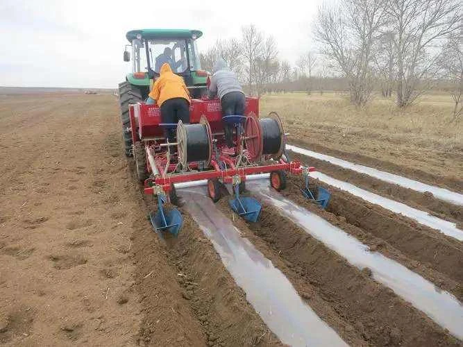 Row planting with a tractor-mounted potato planter
